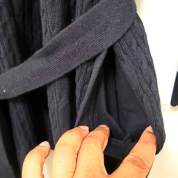 LAND'S END PLUS SIZE WOMEN'S LONG CARDIGAN SWEATER SIZE 1X IN BLACK - Picture 8 of 10